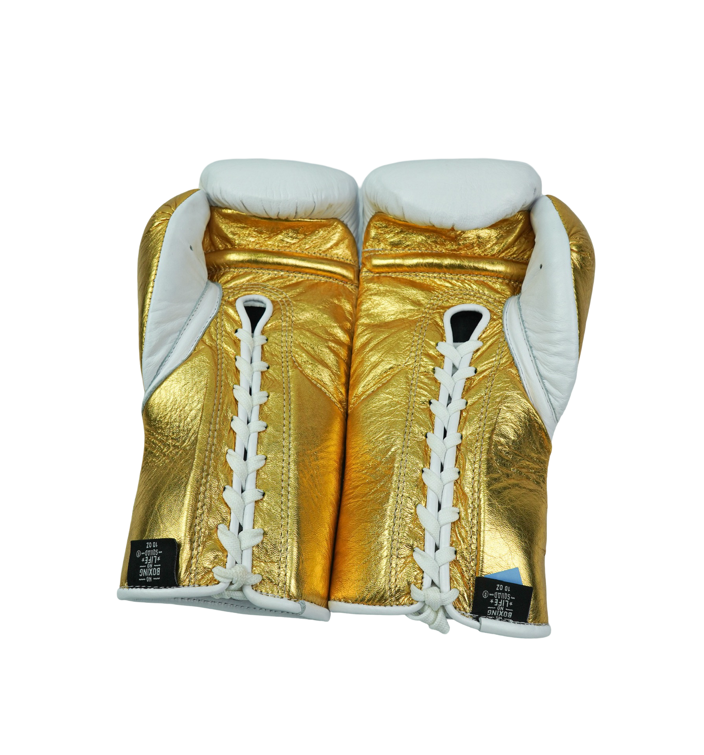 No Life Fight Gloves - White/ Gold