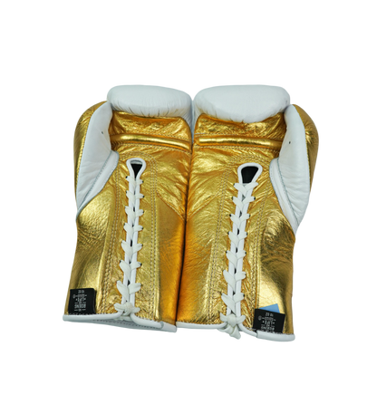 No Life Fight Gloves - White/ Gold