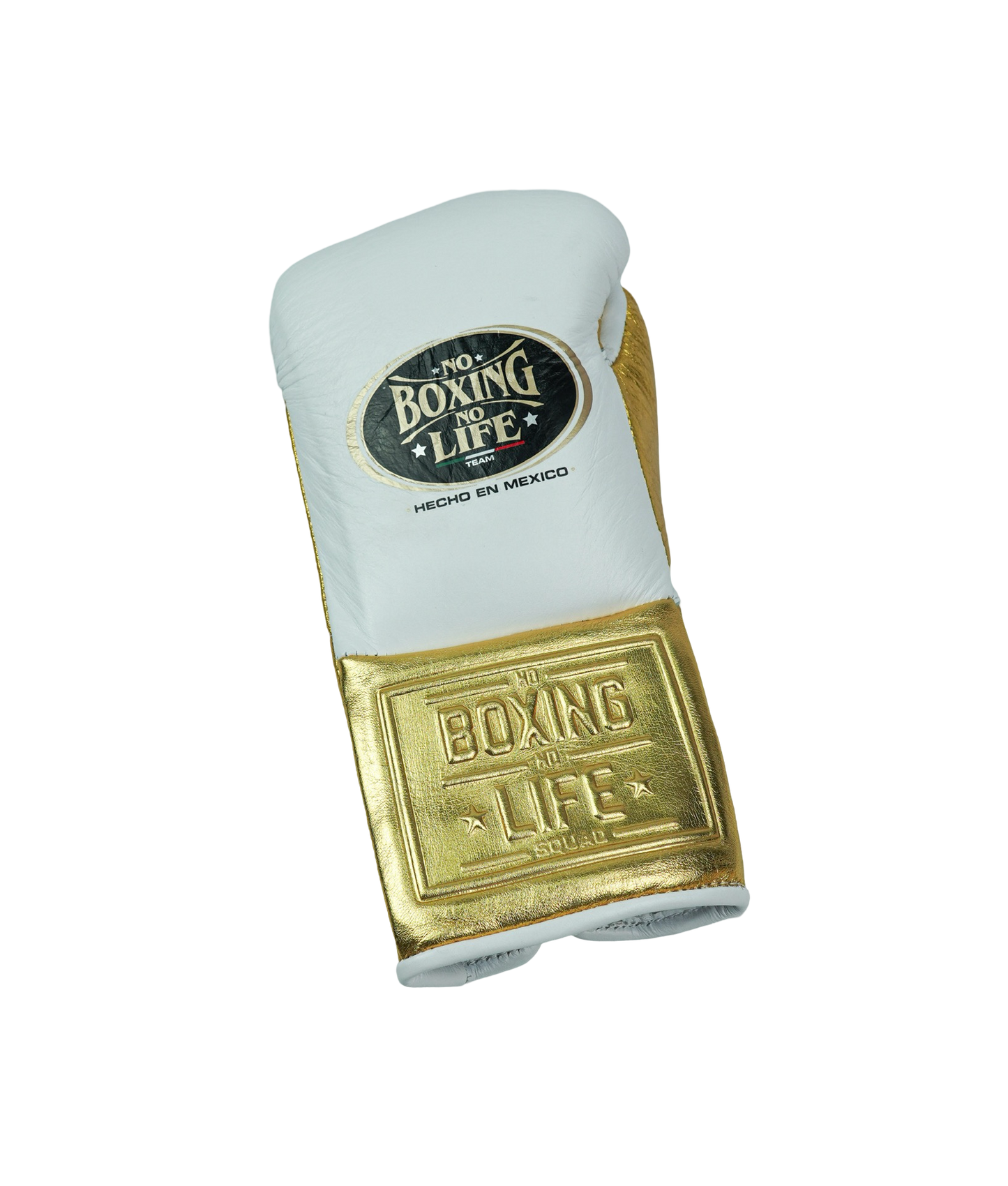 No Life Fight Gloves - White/ Gold