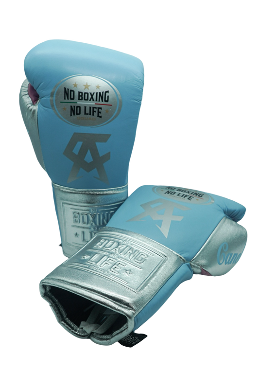 e Guantes de Entrenamiento - Edición Canelo - Blanco/ Marrón Metálico
