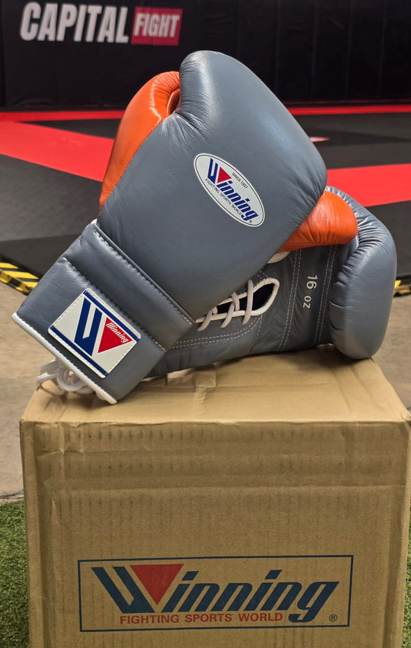 Guantes Winning 16 oz gris/naranja