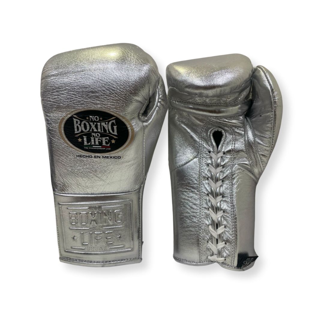 No Life Fight Gloves - Metallic Silver